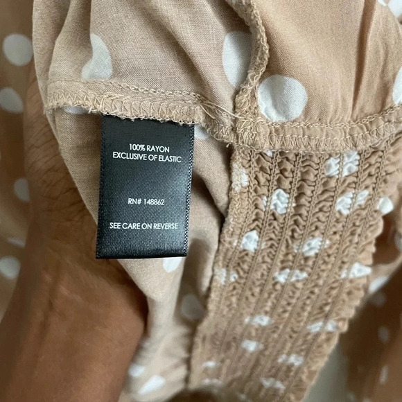 Torrid Tan Polka Dot Blouse - Picture 5 of 7